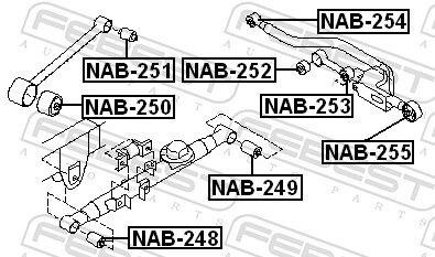Febest Lagerung, Lenker Nab-252 Mitte Für Nissan