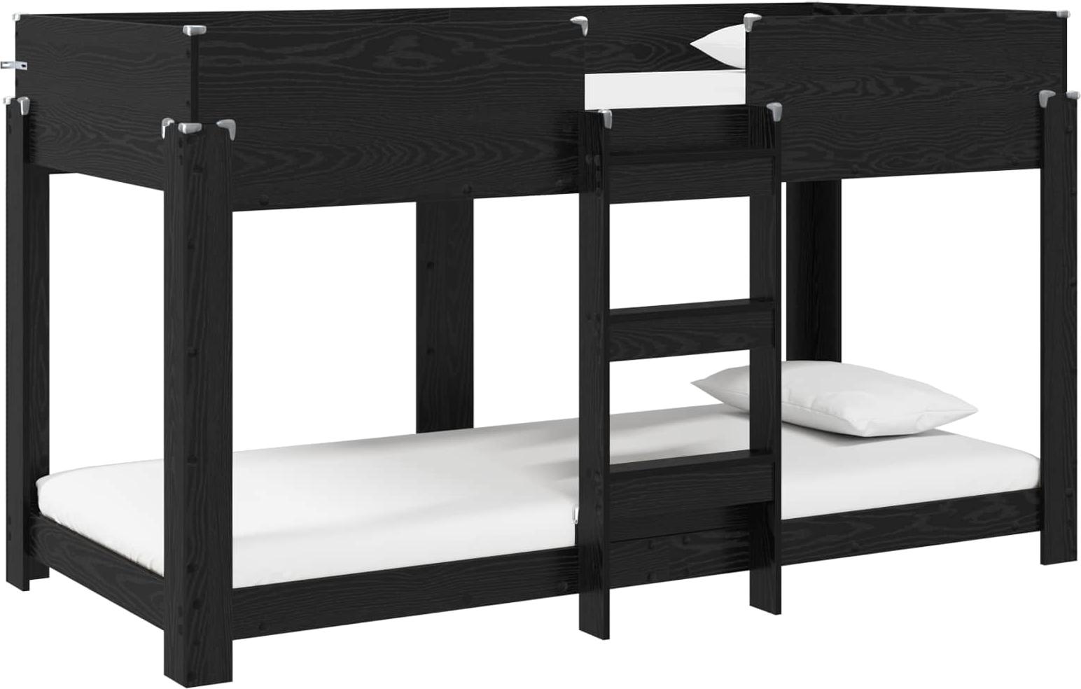 Etagenbett für Kinder Schwarz Eichen-Optik 80 x 200 cm