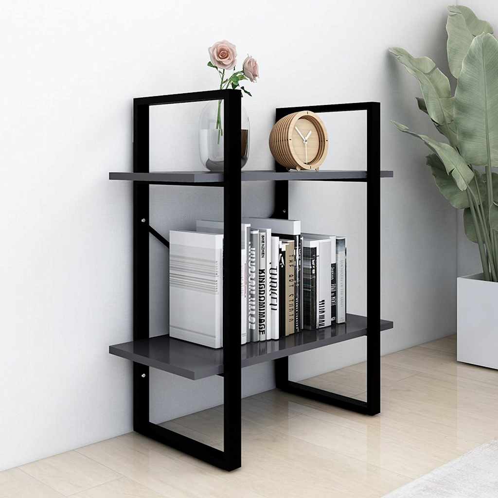 vidaXL Bibliothèque à 2 niveaux Gris 60x30x70 cm bois d'ingénierie