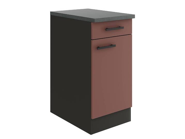 Unterschrank 40cm Rot/Rostrot/Anthrazit