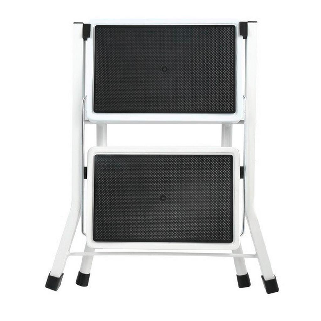 Spirella Klapptrittleiter , Schwarz, Weiss , Metall, Kunststoff , 48.5x44.5x49.5 cm , rutschfeste Stufen, standsicher , Haushalt & Reinigung, Reinigung