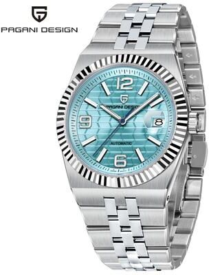 DynamicDeals Top Luxury PAGANI DESIGN Automatic Watch For Men, NH36A Mechanical Timepiece, Sapphire Mirror Wristwatch ice Blue