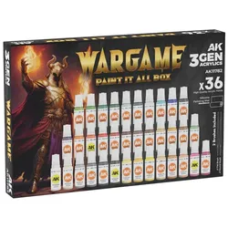AK Wargame Paint It All Box 36 Colors 3Gen