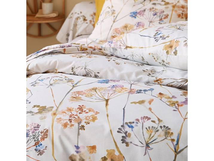 Drap-housse en coton beige 160x200x28cm