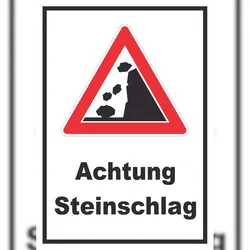 HB-Druck Achtung Steinschlag Schild A2 (420x594mm)