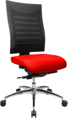 Schäfer Shop Select Bürostuhl SSI Proline S3+, Synchronmechanik, ohne Armlehnen, 3D-Netz-Rückenlehne, 3D-Sitzgelenk, rot/schwarz