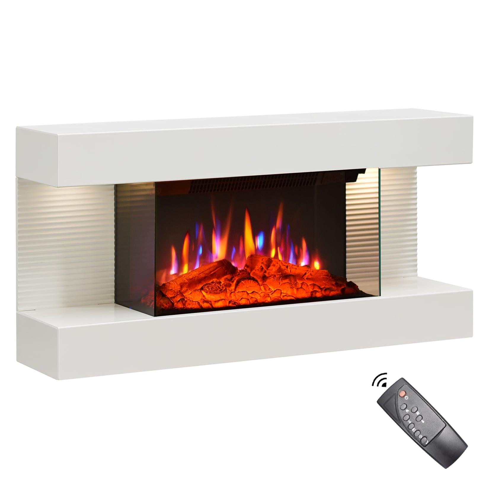 BALDERIA Elektrokamin Ida – Wandkamin mit Heizung 1800 W, weiss