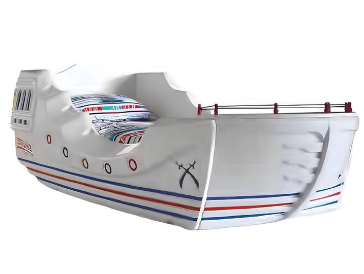 Xlmoebel Spielbett Kinderbett Schiff aus Holz mit fantasievollem Design (Einzelbett, Kinderbett), Hergestellt in Europa