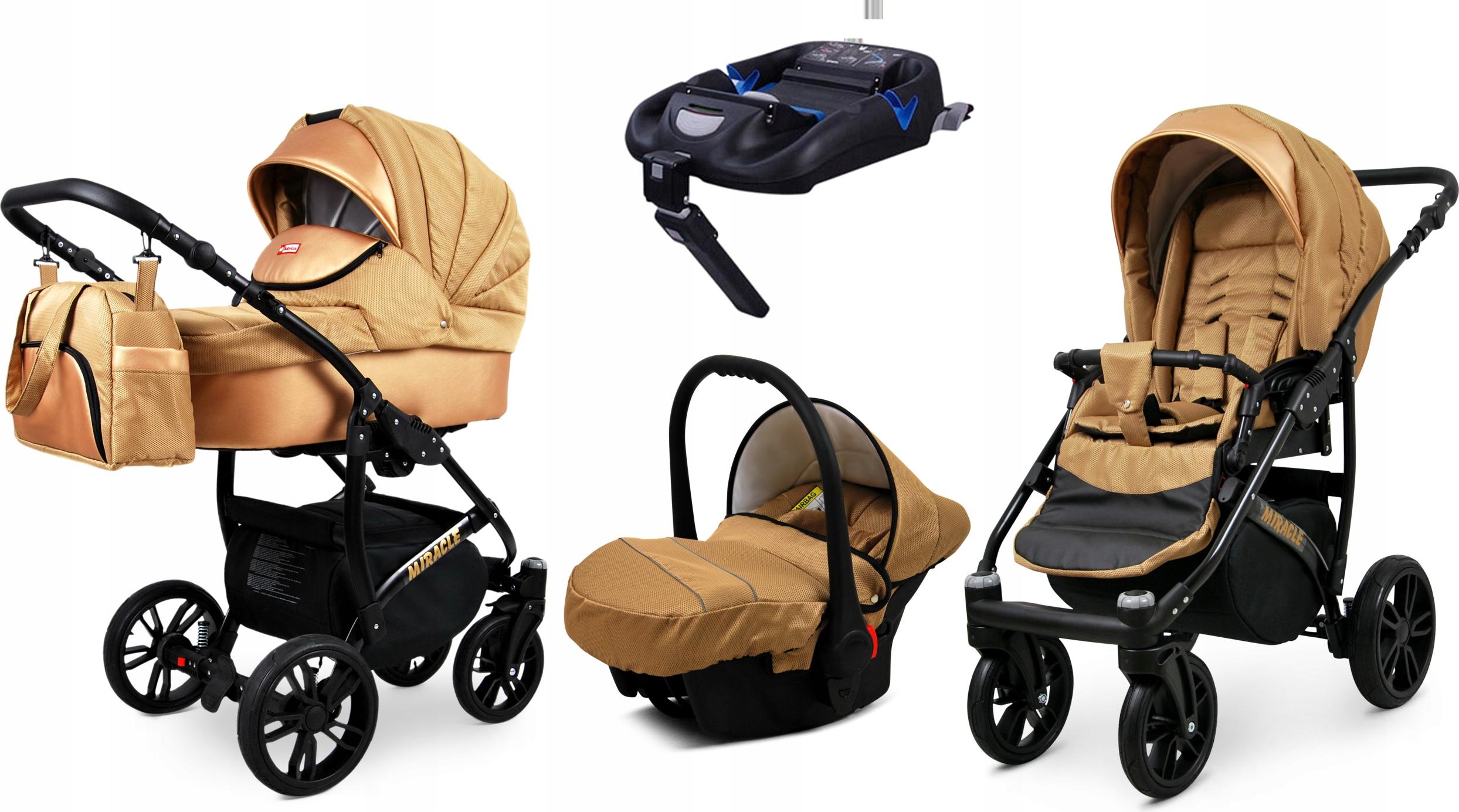 BabyLux Miracle | 4in1 Kinderwagen Set | Gold Braid | Kombikinderwagen | Kinderwagenset | Isofi