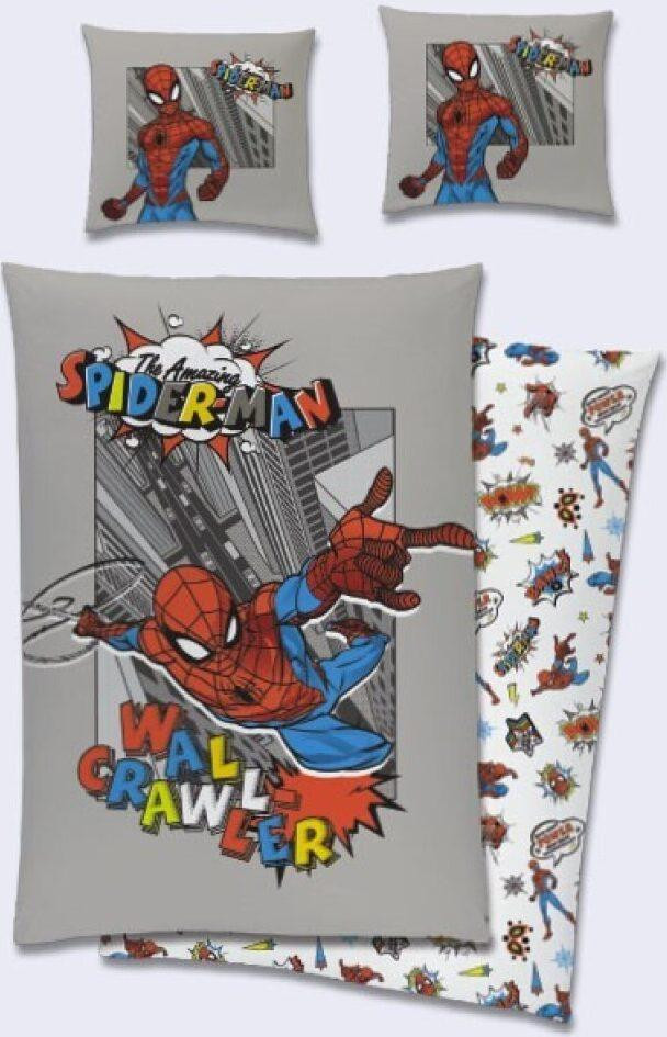 Aymax Spiderman muurklimmer dekbedovertrek voor kinderen, katoen, 140 x 200 cm