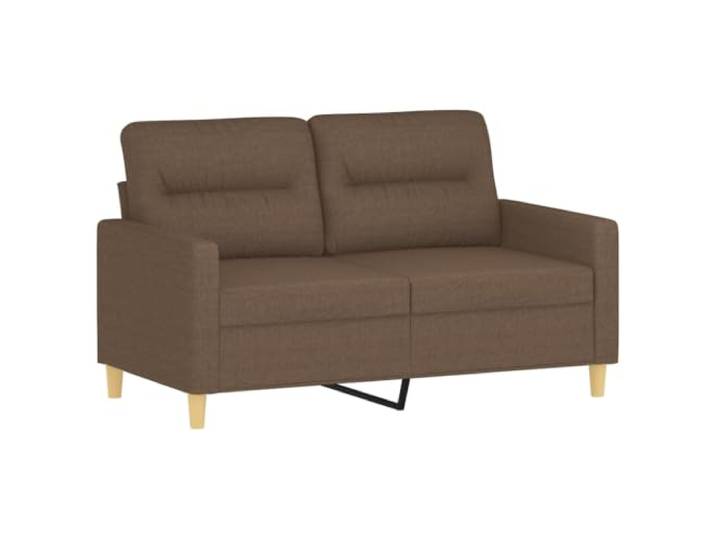 KTHLBRH Sofa-Set, 3-teilig, braun mit Kissen Polyestergewebe, Metallrahmen, Fußstütze inklusive, 5 Kissen