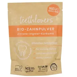teethlovers Bio-Zahnpulver Zitrone-Ingwer-Kurkuma Refill-Bag