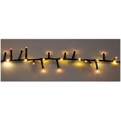 Koopman, Lichterkette, LED-Clusterlichterkette warmweiss, 1410 LEDs, schwarzes Kabel, Innen/Aussen, 23m (23 m)