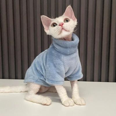 Uplifted Finds Fashionable Cat And Dog Winter Sweater Pet Hoodie Warm Knit Outfit xl blue