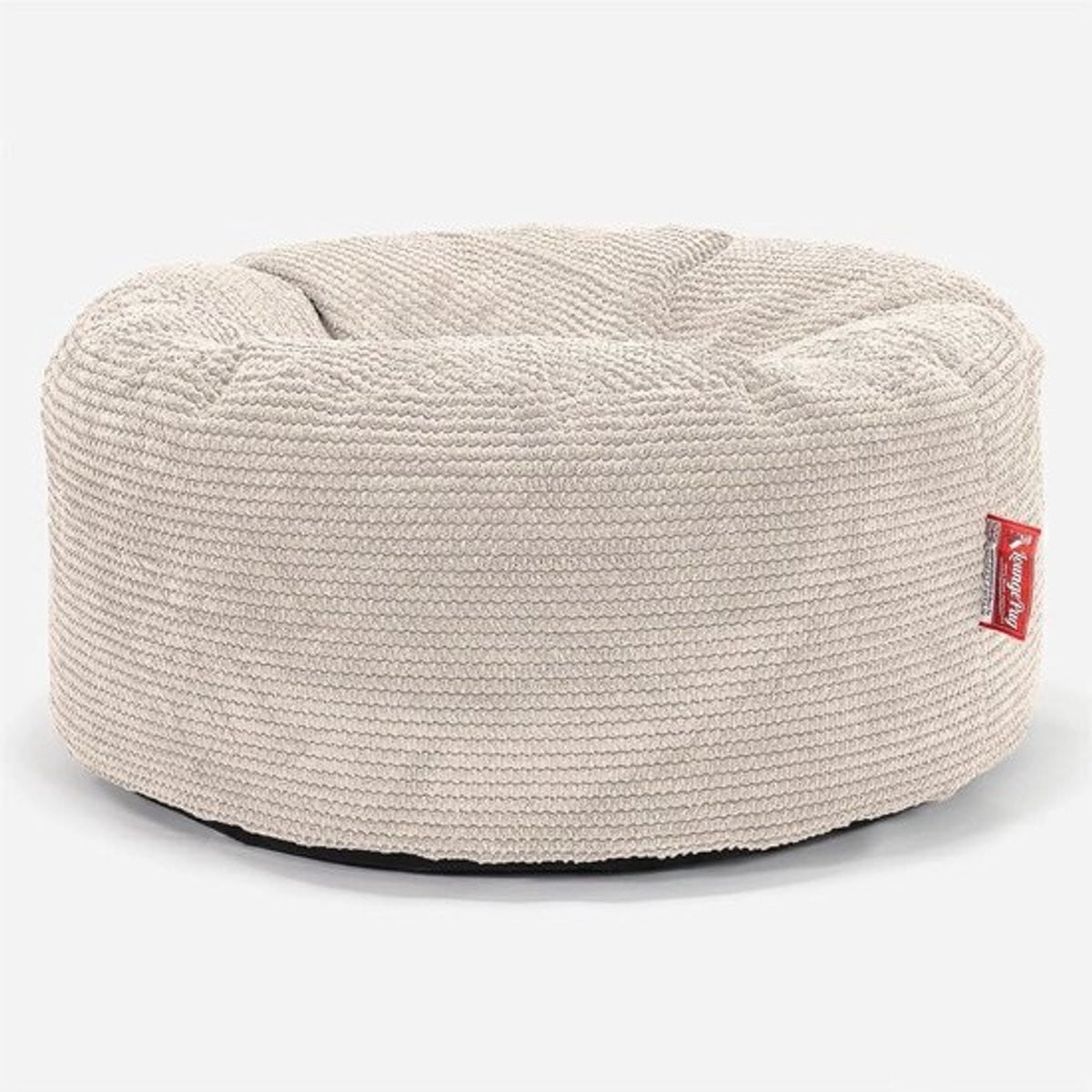 Zitzak Pompom ronde poef - crèmekleur