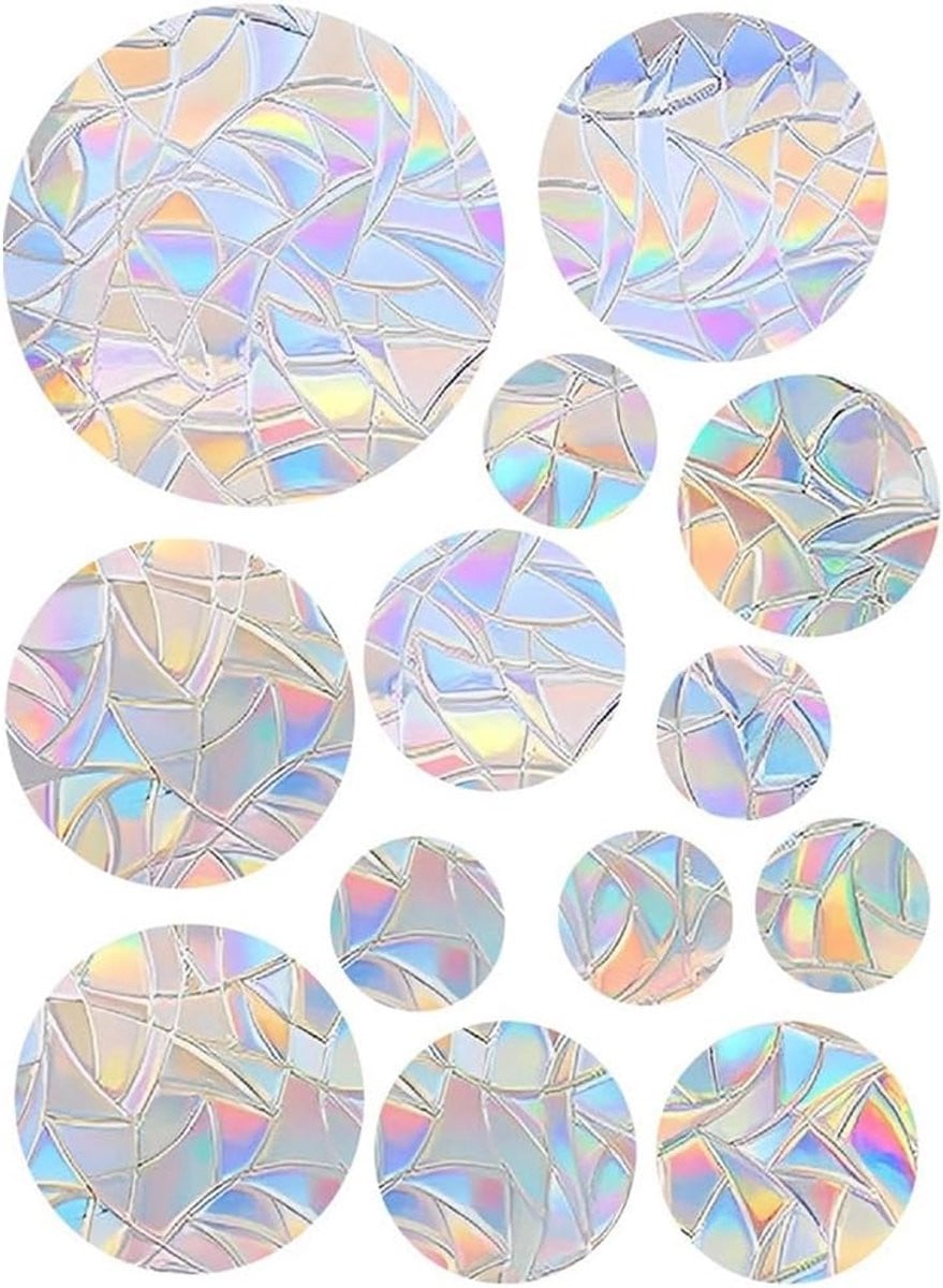 SnelShoppen Prisma raamstickers 26 stuks - Regenboog elektrostatische anti-botsing stickers voor vogels