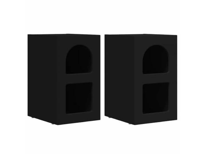 fsahslih Nachttisch 2er Set Schwarz 29,5x33,5x50 cm Holzwerkstoff Kompakter Beistelltisch für das Schlafzimmer mit praktischen Ablagefächern für Bücher und Dekoration in moderner Optik.