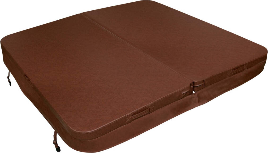 Whirlpool Abdeckung Spa 2x2m Quadratisch Braun Hardtop Wetterfest PVC-Leder