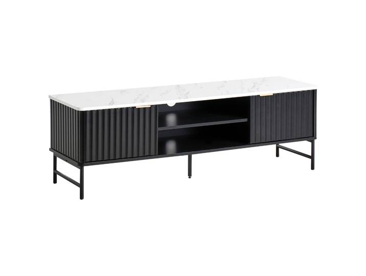 TV-MÖBEL Marmor Optik/Schwarz Glastonbury