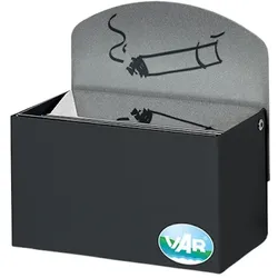 PROREGAL Robuster Wandascher mit Schild | 0,4 Liter, HxBxT 16x14x9,8cm | Verzinkter Stahl | Anthrazit | Ascher Aschenbecher