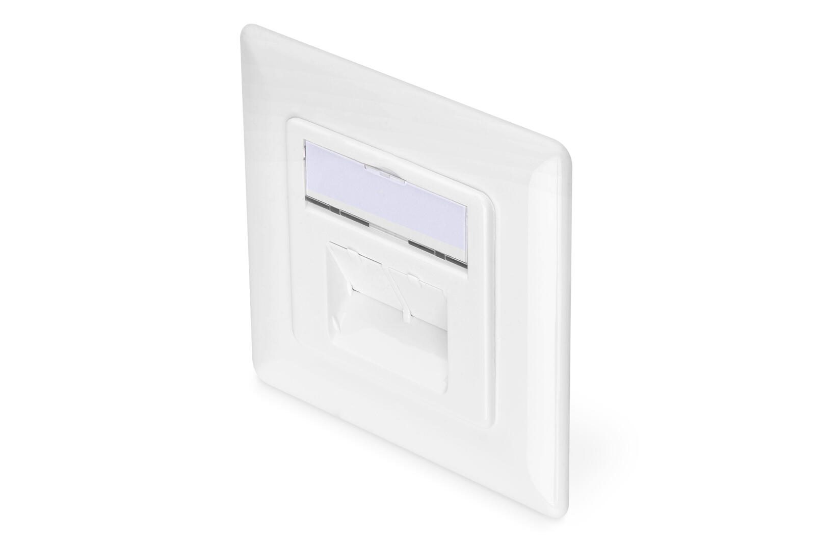 Digitus CAT 6A Klasse EA Anschlussdose, geschirmt 2x RJ45, LSA, reinweiß DN-9007-1