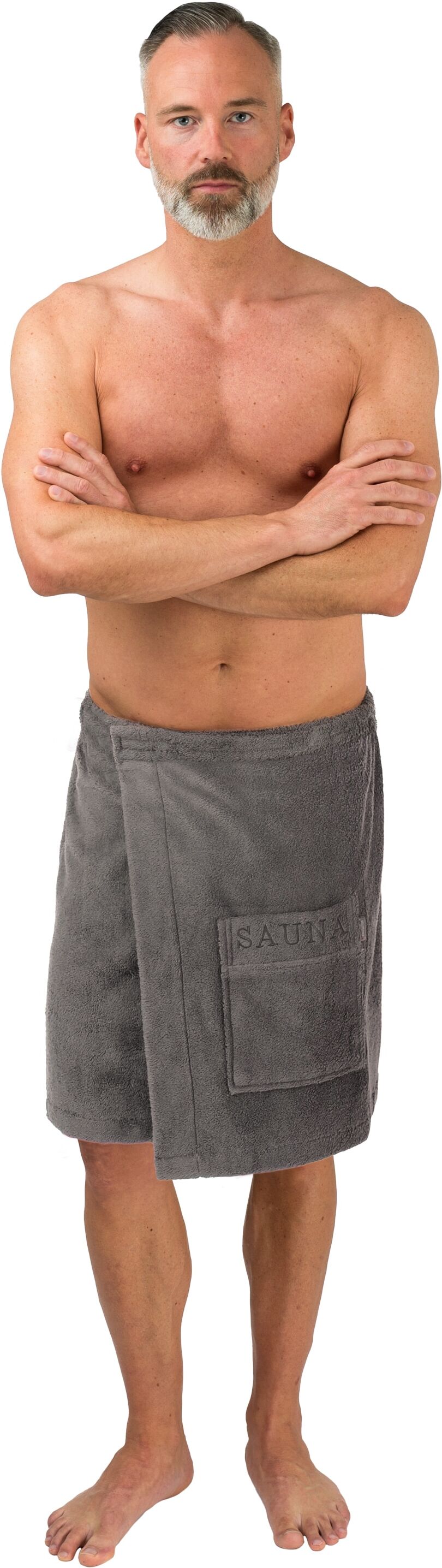 Kilt WEWO FASHION "9538T, ideal für Sauna & Spa", braun (teak), L:50cm, Frottier, Hausmäntel, Kilt, schlingenfest