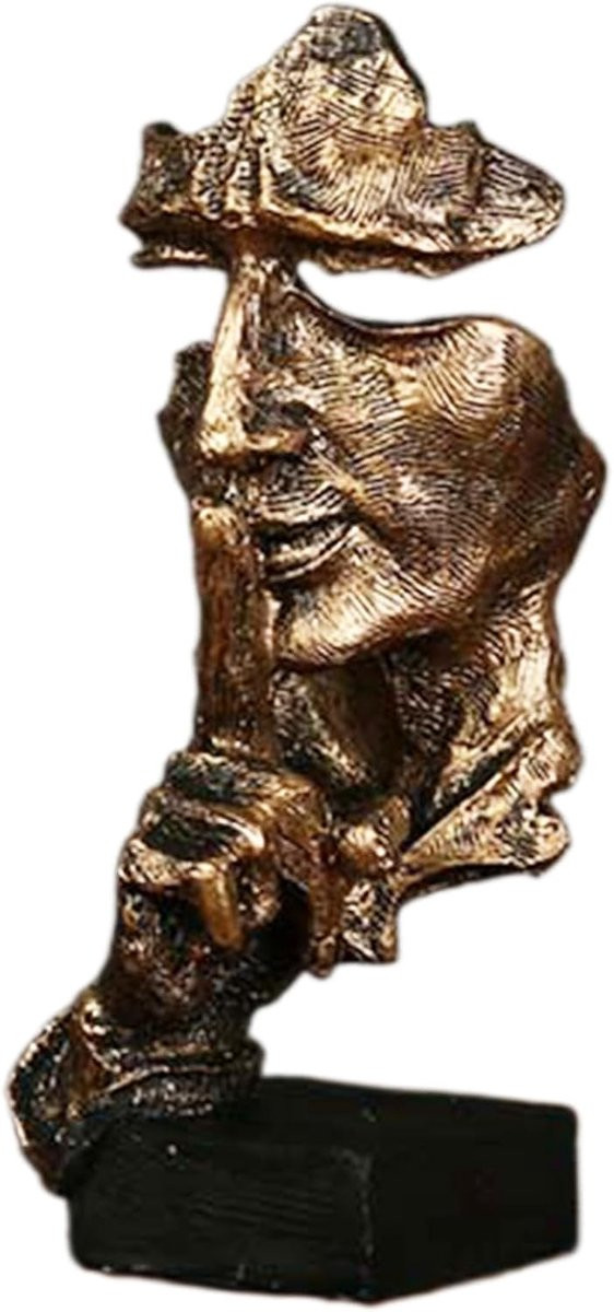 Stil Man Standbeeld Denker Beeldje Abstract Design Goud Hoogte: 17 cm