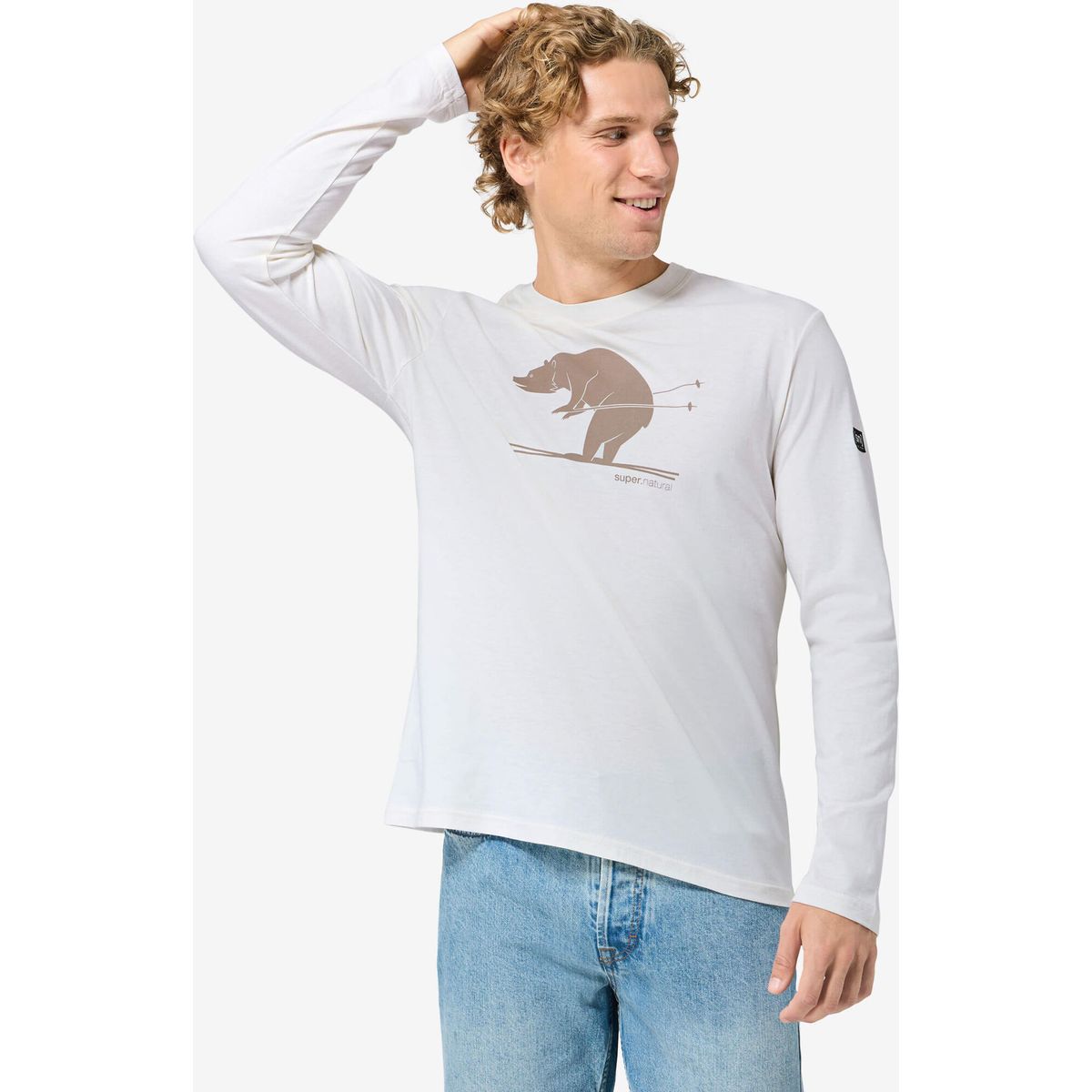 Super.Natural M Ski Karl BIO C LS white/mountain trail (64J) M SNMS0200764JM