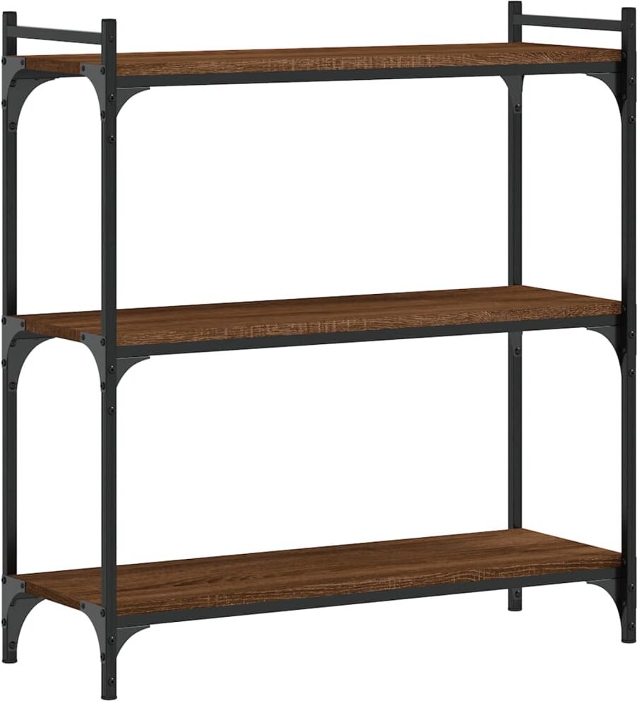 vidaXL Bibliothèque 3 niveaux chêne brun 80x30x86 cm bois d'ingénierie