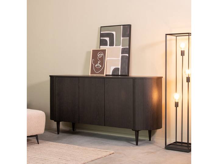 LABEL51 Oliva Dressoir - Zwart - Eiken - 180 cm