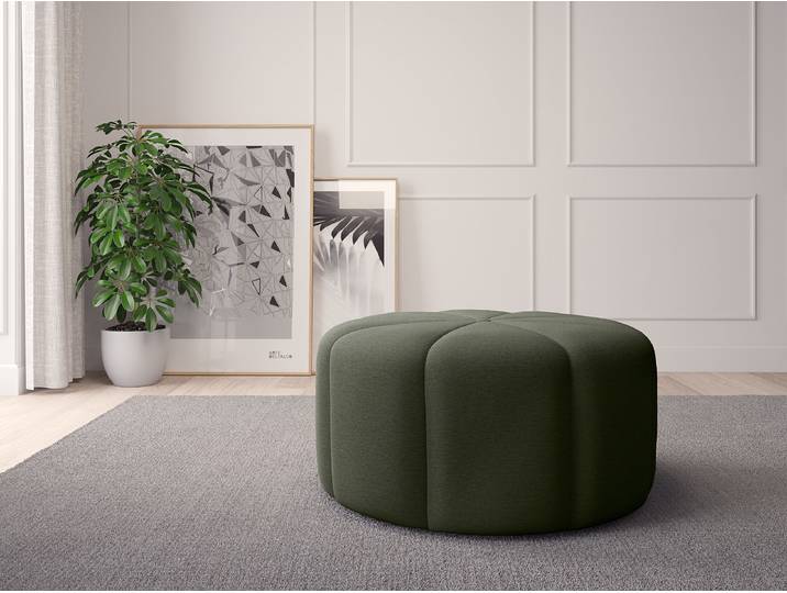 Pouf FORA 80cm Vert Tissu Saia: Gris vert chiné