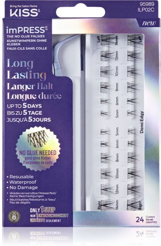 Kiss imPRESS LongLasting faux-cils autocollants en touffe 20 pcs