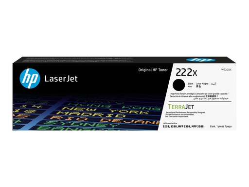 HP 222X - Hohe Ergiebigkeit - Schwarz - original - LaserJet - Tonerpatrone (W2220X) (W2220X)