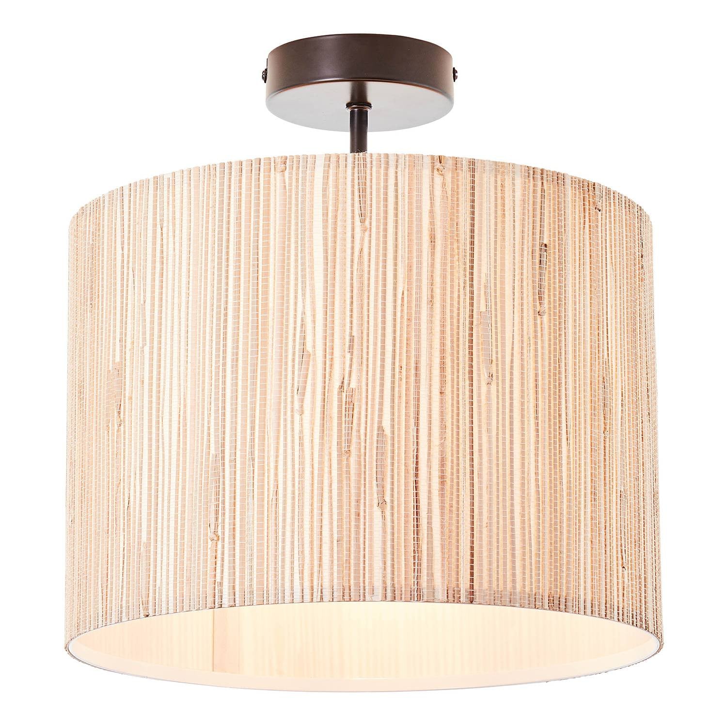 Brilliant Wimea plafondlamp, zwart/houtkleur, Ø 30 cm