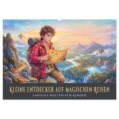 Kleine Entdecker auf magischen Reisen - Fantasy-Welten für Kinder (Wandkalender 2027 DIN A2 quer), CALVENDO Monatskalender