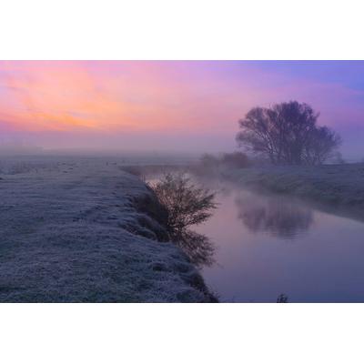 Fototapete PAPERMOON "Fluss in Winterlandschaft", bunt, B:2,5m L:1,86m, Vlies, Tapeten