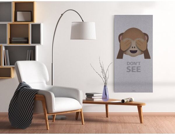 FibroTech Akustikbillede Don'T See, 9mm, 60x120cm, Lysegrå