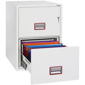 Phoenix Hängeregisterschrank FS2252K, feuerfest, 1-bahnig, 2 Schübe, weiß