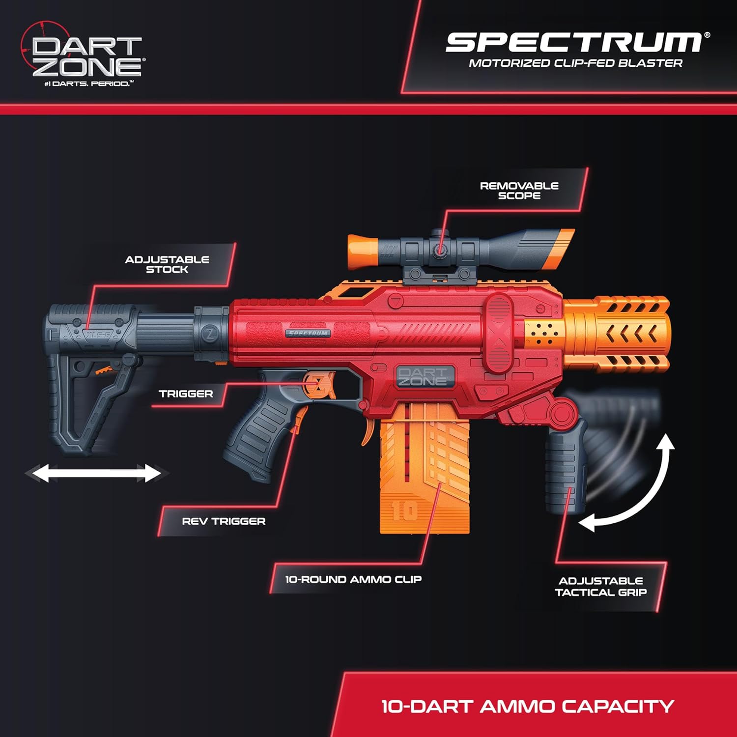 Dart Zone Spectrum Motorised Clip-Fed Blaster