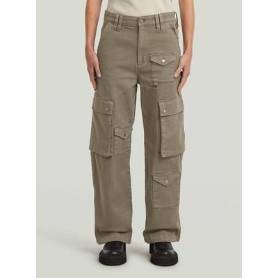 Cargohose G-STAR "Mega Cargohose", Damen, Gr. 29, beige (turf gd), Obermaterial: 68% Baumwolle, 30% Baumwolle, 2% Elasthan, Hosen Cargohose