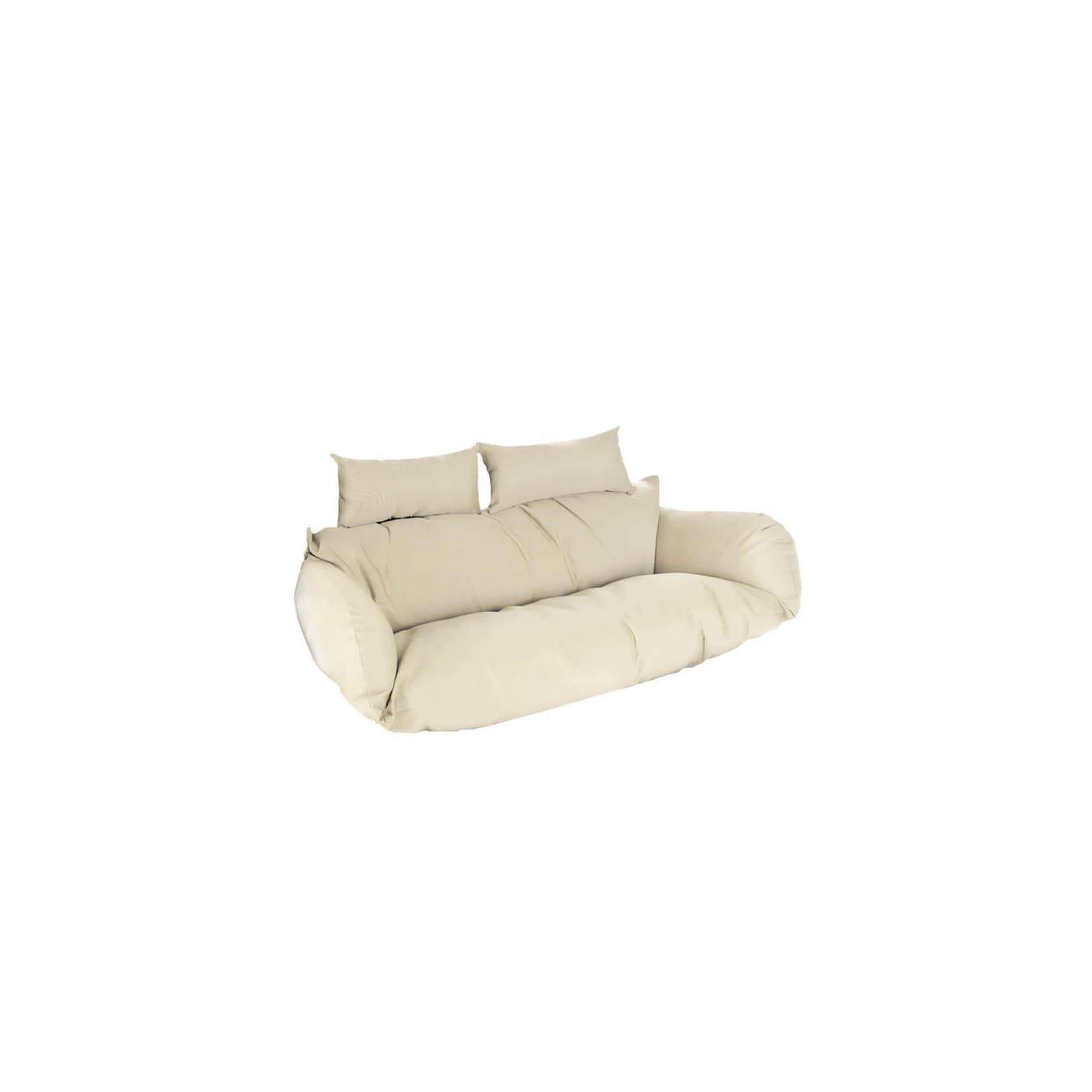HOME DELUXE Polyrattan Hängesessel Kissen TWIN - Creme