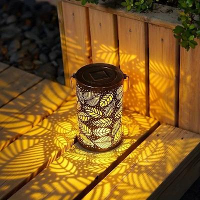 Uplifted Goods Solar Powered Outdoor Lantern Garden Light leaf