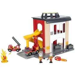 BRIO 63383300 BRIO World - Große Feuerwehr-Station mit Einsatzfahrzeug