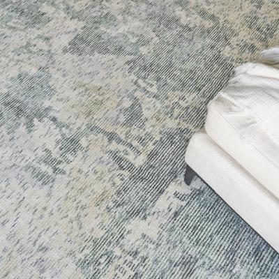 EXQUISITE RUGS Mineral Hand-loomed Wool/Bamboo Silk Green Area Rug.