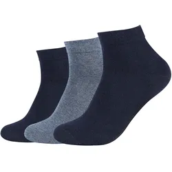 3er Pack camano Soft Quarter Socken 0004 - navy 47-49
