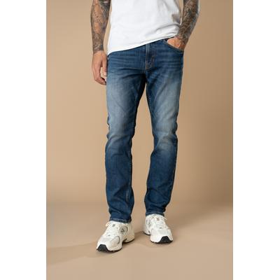 Straight-Jeans PETROL INDUSTRIES "Men Denim Straight", Herren, Gr. 34, Länge 34, blau (worn blau), Denim/Jeans, Obermaterial: 99% Baumwolle, 1% Elasthan, straight fit lang, Jeans Straight-Jeans, Gerade Beinform, normale Leibhöhe