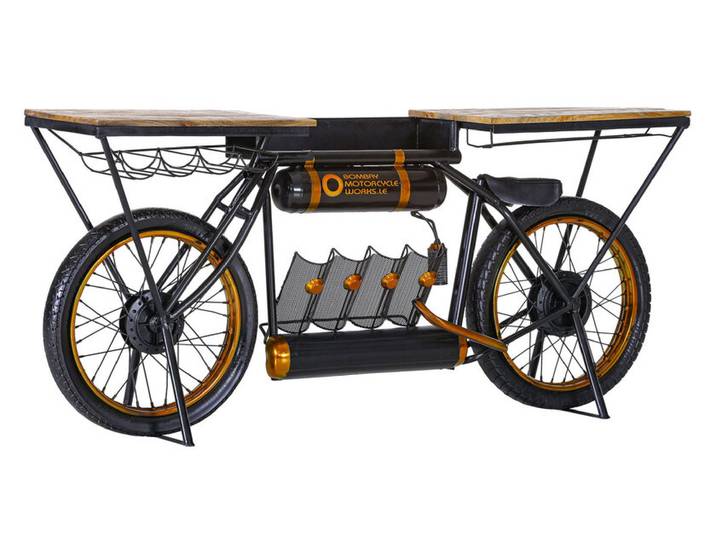 Bar RIDE 187 x 83 cm goldfarbig/schwarz