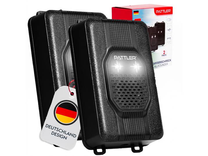 Ultraschall-Tierabwehr PATTLER Marderschreck mit Ultraschall und Blitzlicht , schwarz, Kunststoff, Tierfernhaltegeräte, Ultraschall-Tierabwehr, 2 Geräte