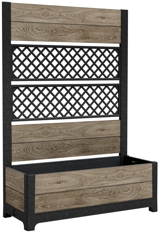 Keter Tulip Screen Planter - Ashwood Brown Brown 156.3cm H X 109.6cm W X 4.4cm D