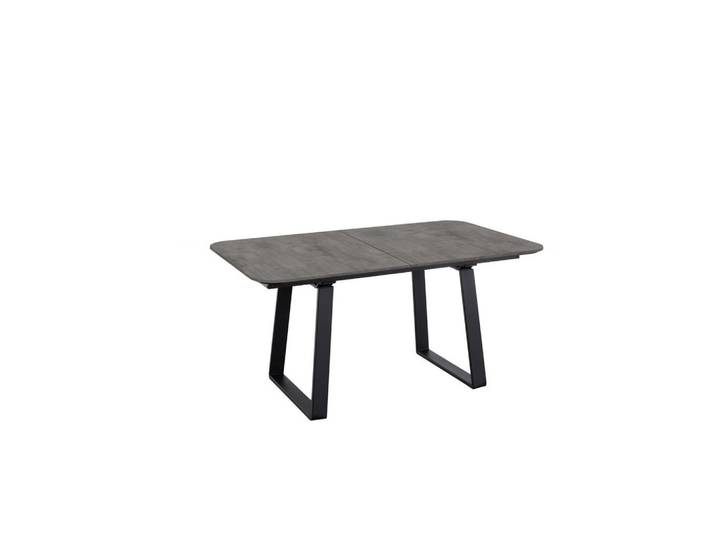 Celina Home Esstisch Rom, Schwarz, Schiefer, Holz, Metall, oval, Kufe, 95x76x160-210 cm, ausziehbar, in verschiedenen Größen erhältlich, Esszimmer, Tische, Esstische, Esstische oval